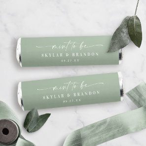 Elegant Calligraphy Leaf Green Wedding Monogram Breath Savers® Mints