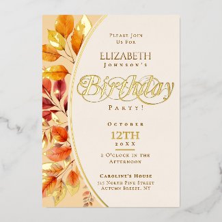 Elegant Calligraphy Leaves Fall Her Birthday