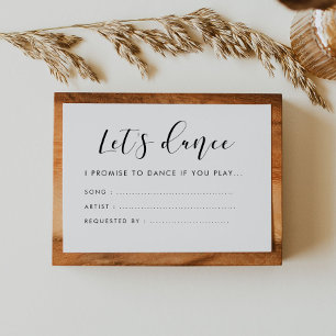Elegant calligraphy Let's dance song request Enclosure Card