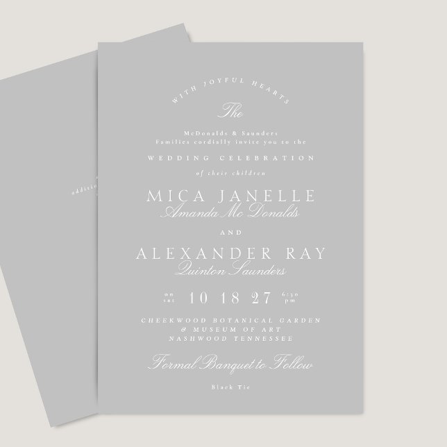 Elegant Calligraphy | Light Gray Wedding Invitation (Creator Uploaded)