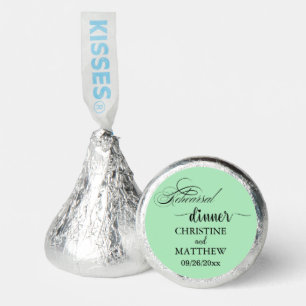 Elegant Calligraphy Light Teal Rehearsal Dinner Hershey®'s Kisses®