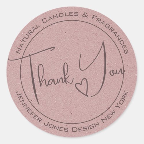 Elegant Calligraphy Lilac Purple Thank You Labels