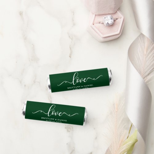 Elegant Calligraphy Love Green Wedding Breath Savers Mints