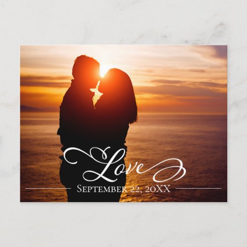 Elegant Calligraphy Love Typography Script Announcement Postcard