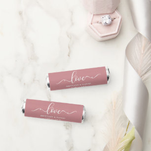 Elegant Calligraphy Love Wedding Dusty Rose Breath Savers® Mints