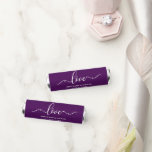 Elegant Calligraphy Love Wedding Purple Breath Savers® Mints<br><div class="desc">Elegant Calligraphy Love Bride and Groom Name Wedding Breath Mints - Purple or choose background color</div>