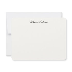 Elegant Calligraphy Luxury Ivory Personalized Flat Note Card