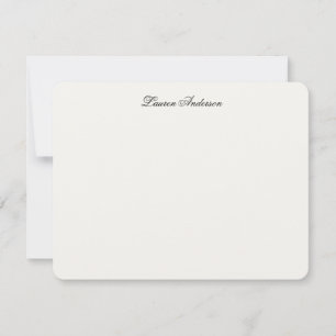 Elegant Calligraphy Luxury Ivory Personalized Flat Note Card
