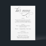Elegant Calligraphy Luxury Wedding Bar Menu<br><div class="desc">Luxury Wedding Bar Menu: This elegant calligraphy wedding reception bar menu is perfect for a sophisticated classy wedding. See all of the matching products below.</div>