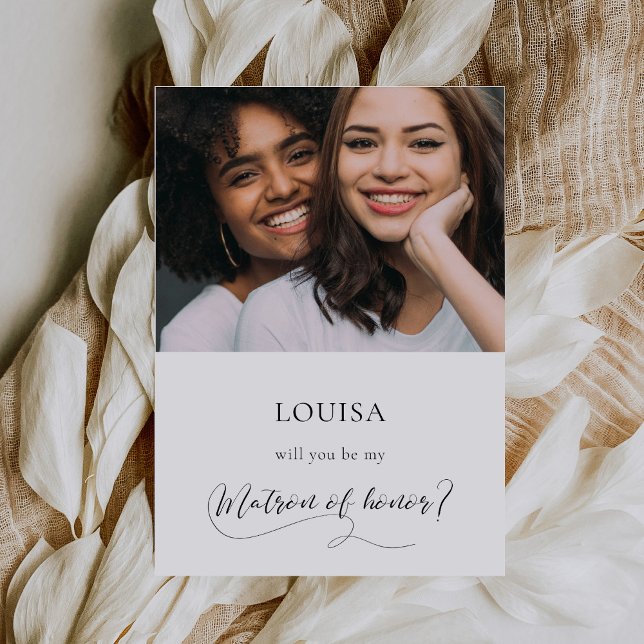 Elegant calligraphy Matron of honor proposal card (Creator Uploaded)