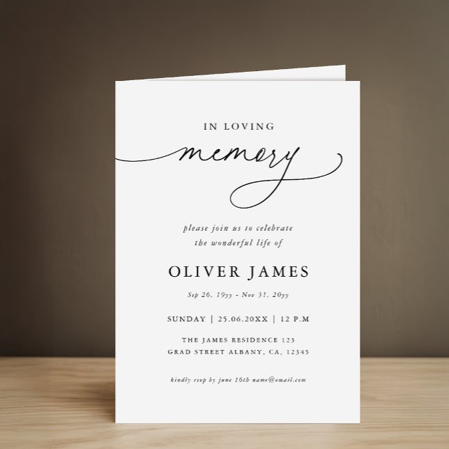 Elegant Calligraphy Memorial Funeral Program (Creator Uploaded)