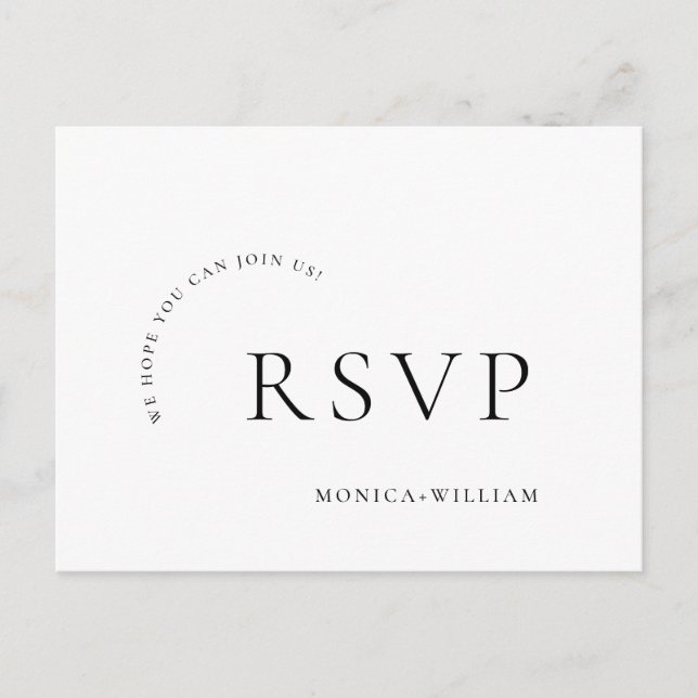 Elegant Calligraphy Menu Choice Wedding RSVP (Front)
