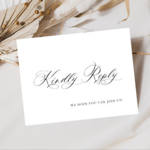 Elegant Calligraphy Menu Choice Wedding RSVP