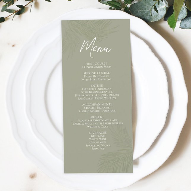 Elegant Calligraphy Menu Tropical Palm Leaves  (Creator Uploaded)