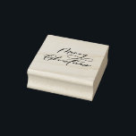 Elegant Calligraphy Merry Christmas Holiday Rubber Stamp<br><div class="desc">Elegant calligraphy,  "Merry Christmas" lettering,  holiday wood stamp.</div>