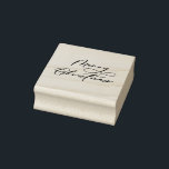 Elegant Calligraphy Merry Christmas Holiday Rubber Stamp<br><div class="desc">Elegant calligraphy,  "Merry Christmas" lettering,  holiday wood stamp.</div>