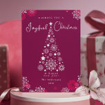Elegant Calligraphy Merry Christmas Magenta Holiday Card<br><div class="desc">Celebrate the season with this Merry Christmas card in a vibrant Viva Magenta color. This design template combines festive charm with modern elegance, making it the perfect choice for spreading holiday cheer. Personalize your message and make your Christmas greetings stand out with this striking and stylish card. Custom Orders are...</div>