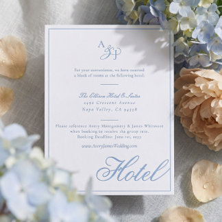 Elegant Calligraphy Minimal Border Wedding Hotel Letterpress Enclosure Card