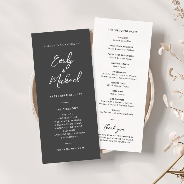 Elegant Calligraphy Minimal Wedding Program (Creator Uploaded)