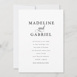 Elegant Calligraphy Minimalist Photo Wedding Invitation