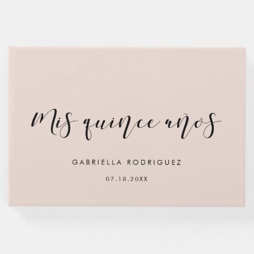Elegant calligraphy Mis quince aos Guest Book