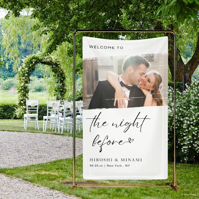Elegant Calligraphy Modern Photo Rehearsal Dinner Banner (Creator Uploaded)