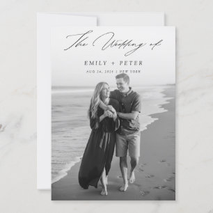 Elegant Calligraphy Modern Photo Wedding Invitation