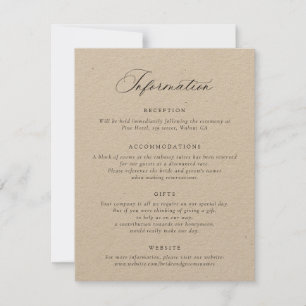 Elegant Calligraphy Modern Script Wedding Info Invitation