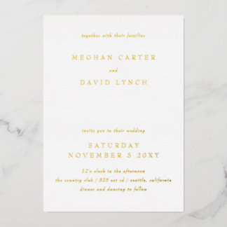 Elegant Calligraphy Modern Wedding Foil Invitatio Foil Invitation