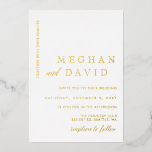 Elegant Calligraphy Modern Wedding Foil Invitatio Foil Invitation