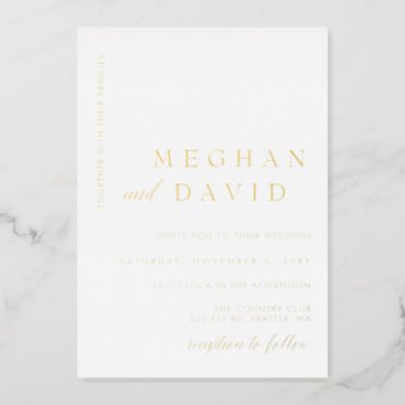 Elegant Calligraphy Modern Wedding  Foil Invitatio Foil Invitation