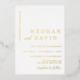 Elegant Calligraphy Modern Wedding Foil Invitatio Invitation