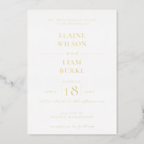 Elegant Calligraphy Modern Wedding  Foil Invitation