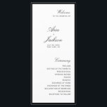 Elegant Calligraphy Modern Wedding Program Card<br><div class="desc">Minimalist modern black and white wedding program.</div>