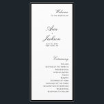 Elegant Calligraphy Modern Wedding Program Card<br><div class="desc">Minimalist modern black and white wedding program.</div>