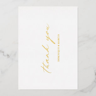 Elegant Calligraphy Modern Wedding Thank You Foil Invitation