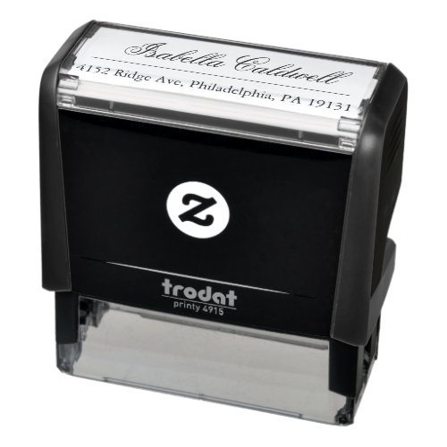 Elegant Calligraphy Name Business Return Address Self_inking Stamp