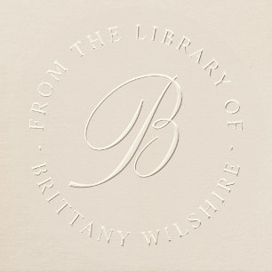 Elegant Calligraphy Name FROM THE LIBRARY OF Embosser