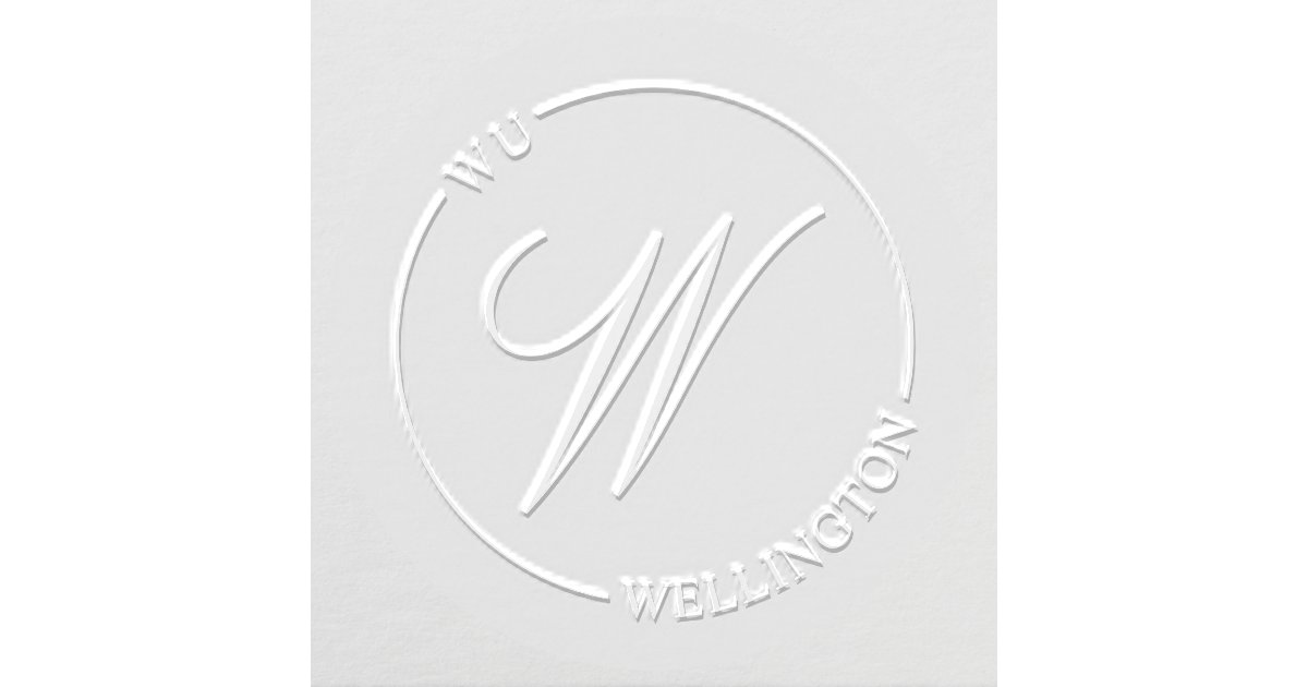 Embossed Name Graphics Elegant Calligraphy Name Personalized Initial Embosser | Zazzle