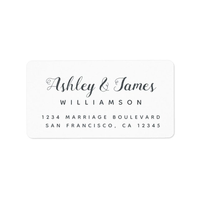 Elegant Calligraphy Names Return Address Label (Front)