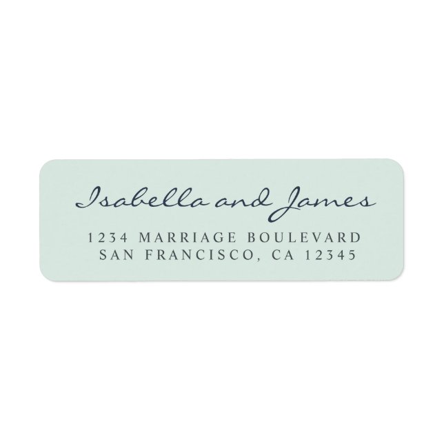 Elegant Calligraphy Names Wedding Return Address L Label (Front)