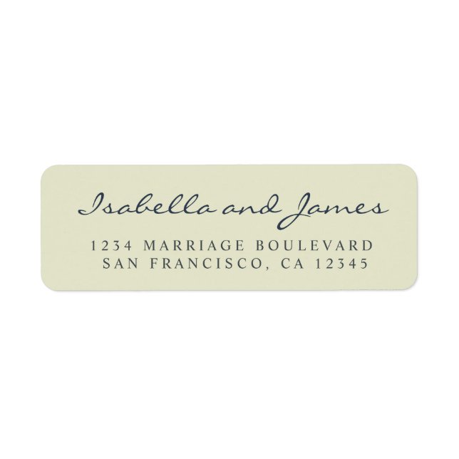 Elegant Calligraphy Names Wedding Return Address Label (Front)