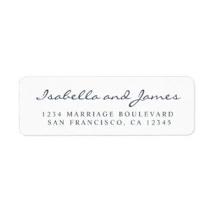 Elegant Calligraphy Names Wedding Return Address Label