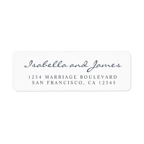 Elegant Calligraphy Names Wedding Return Address Label
