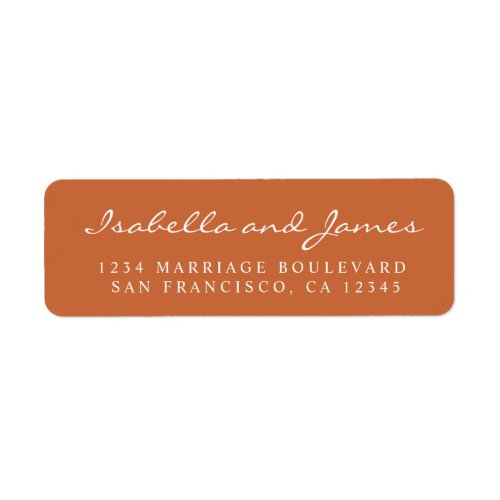 Elegant Calligraphy Names Wedding Return Address Label