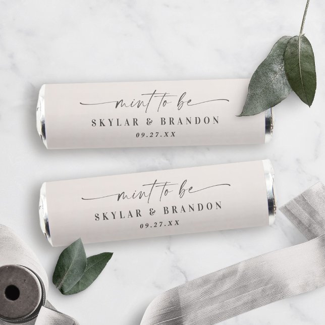 Elegant Calligraphy Off-White Wedding Monogram Breath Savers® Mints (Creator Uploaded)