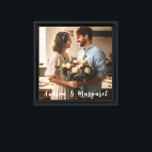 Elegant Calligraphy Overlay Couple Photo Art  Canvas Print<br><div class="desc">A romantic couple photo canvas featuring an elegant calligraphy overlay,  perfect for anniversaries,  weddings,  and timeless wall décor.</div>