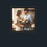 Elegant Calligraphy Overlay Couple Photo Art  Canvas Print<br><div class="desc">A romantic couple photo canvas featuring an elegant calligraphy overlay,  perfect for anniversaries,  weddings,  and timeless wall décor.</div>