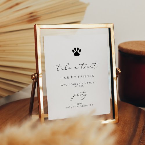 Elegant Calligraphy Pet Pawty Favour poster sign