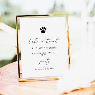 Elegant Calligraphy Pet Pawty Favour poster sign